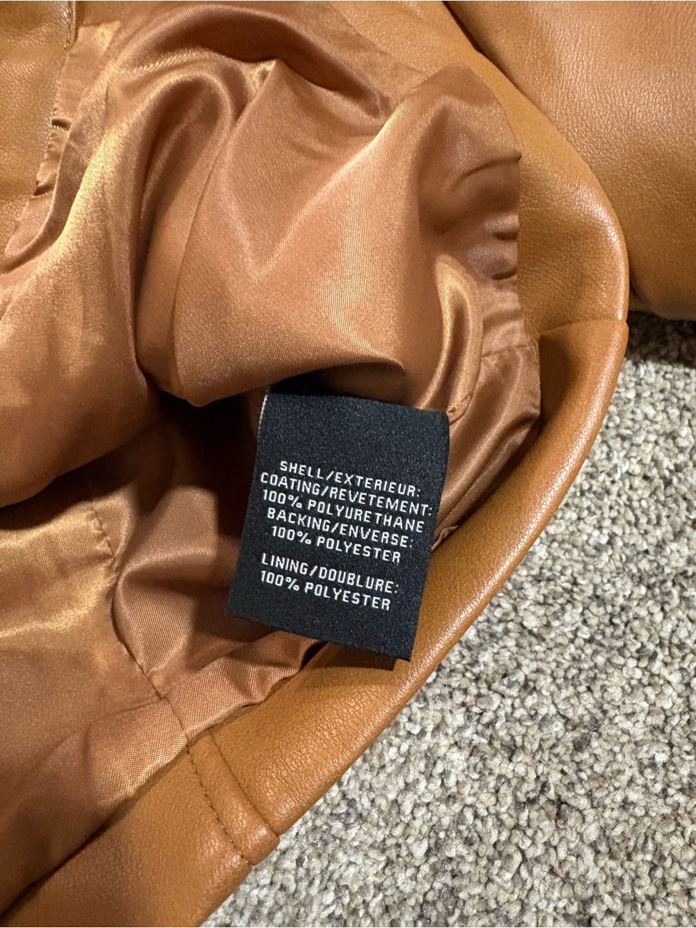 7 for all mankind faux leather utility jacket brown NWT size medium - Picture 5 of 6